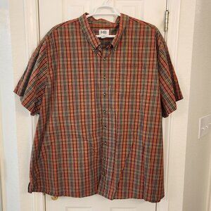 HB Orange / Navy / Yellow Plaid Shirt – 5XL – 60% Cotton 40% Polyester